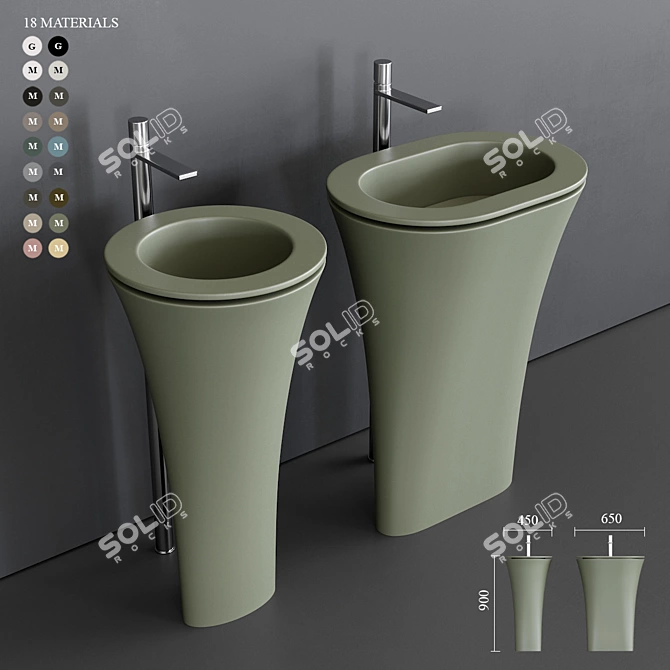 Karim Rashid Design | Amedeo Freestanding Washbasin 3D model image 1