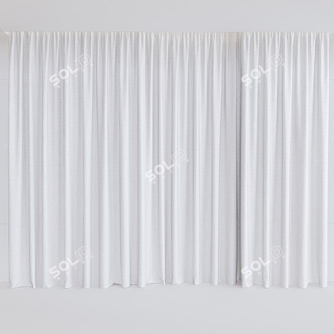 Elegant Mid Poly Corona Curtains 3D model image 2