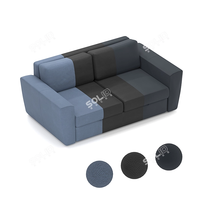 Modern 3-Seater Sofa - 187x100x89 cm 3D model image 2