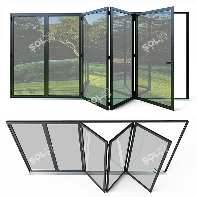 Sleek Bi-Fold Door Solution 3D model image 1