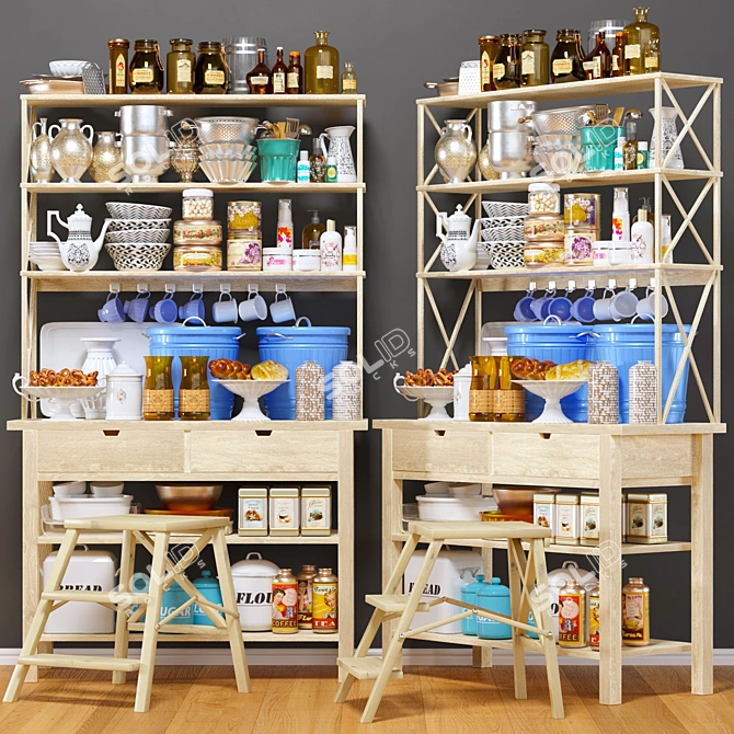 Kitchen Shelf Organizer 3D model image 1