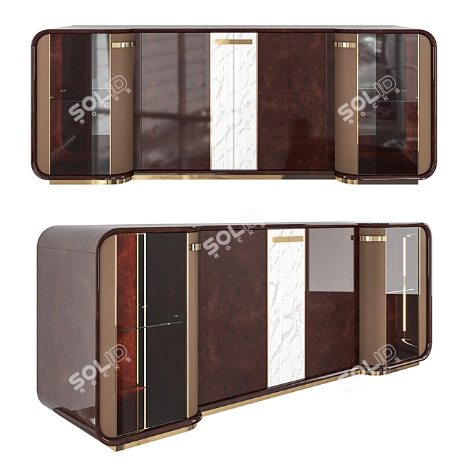Luxurious Madison Wood Sideboard 3D model image 1