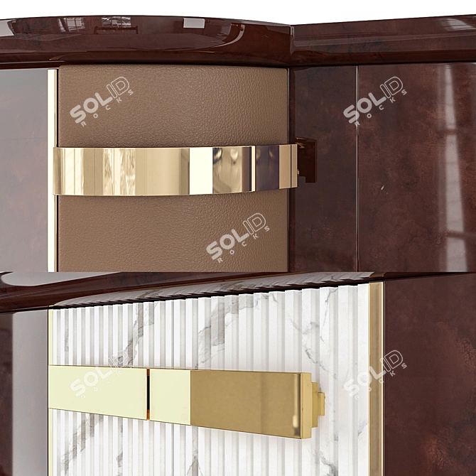 Luxurious Madison Wood Sideboard 3D model image 2