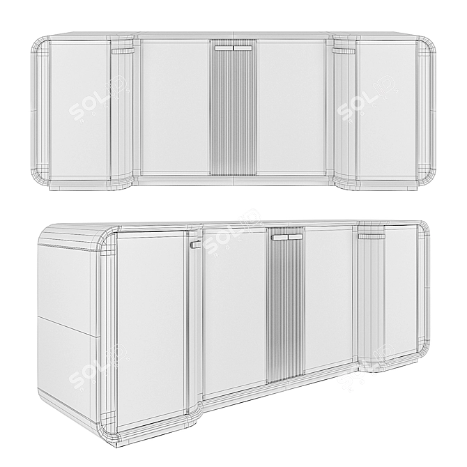 Luxurious Madison Wood Sideboard 3D model image 3