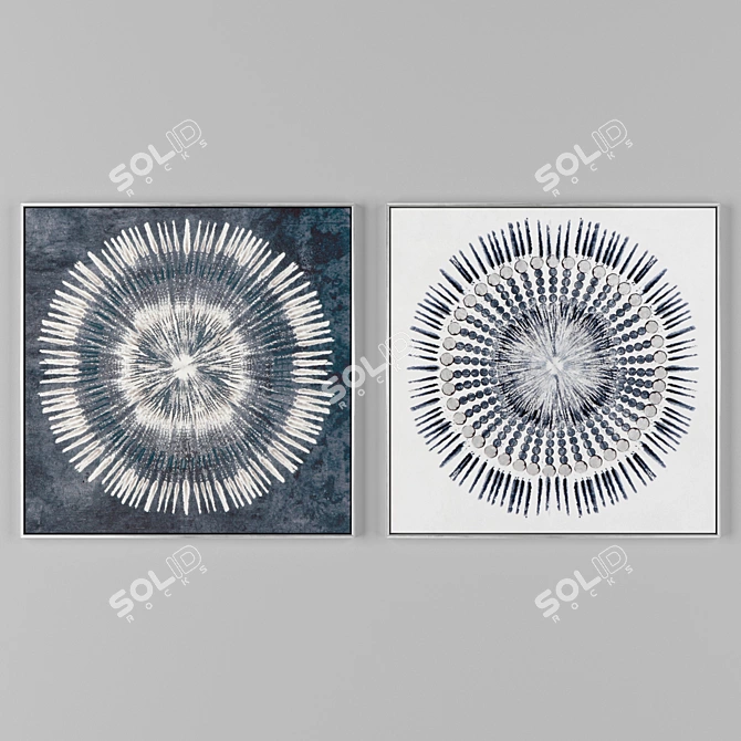 Modern Metal Frames Set 3D model image 1