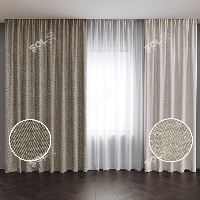 Poly Curtain: Corona 3D Model 3D model image 1