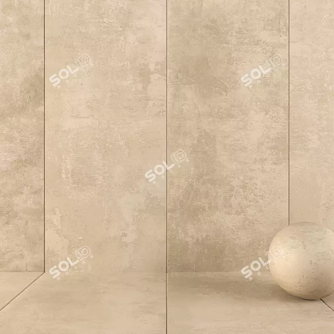 Raw Sand Wall Tiles: 4K UHD Multi-Texture 3D model image 1