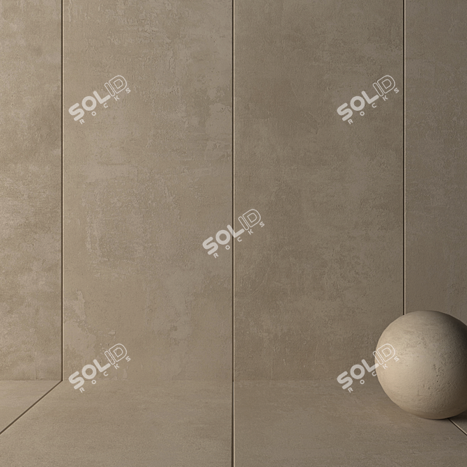 Raw Sand Wall Tiles: 4K UHD Multi-Texture 3D model image 2