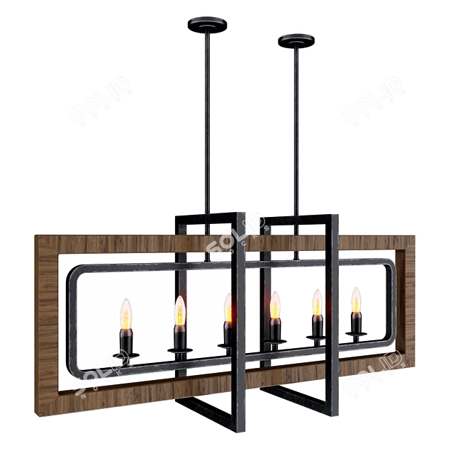 Rustic Island Lights: Distressed Elegance 3D model image 1