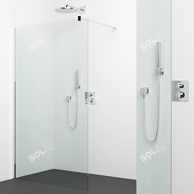 Luxury Shower Set: Radaway Shower Cabins + Grohe Faucets 3D model image 3