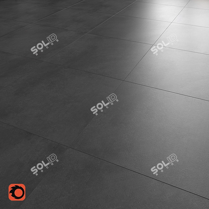 Anthracite Shadow Floor Tiles 3D model image 1