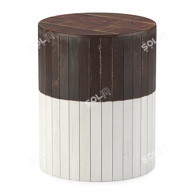 Zuo Wooden Round Garden Seat | Modern Outdoor Furniture 3D model image 1