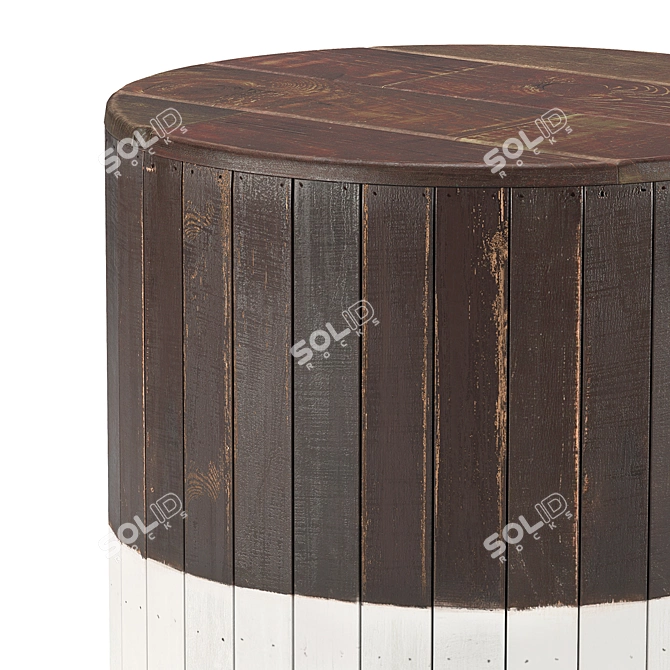 Zuo Wooden Round Garden Seat | Modern Outdoor Furniture 3D model image 2