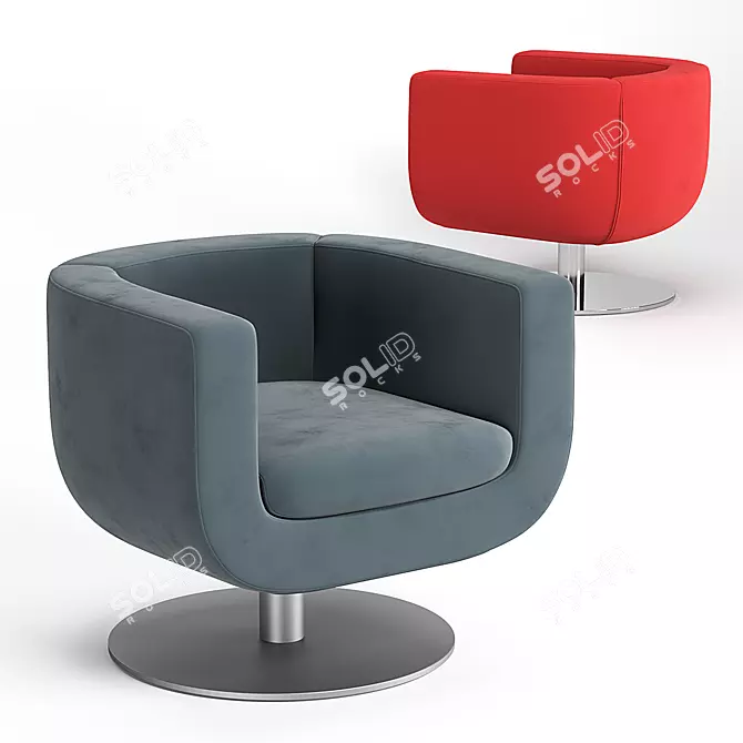 Modern Tulip Armchair: Stylish & Comfortable 3D model image 1