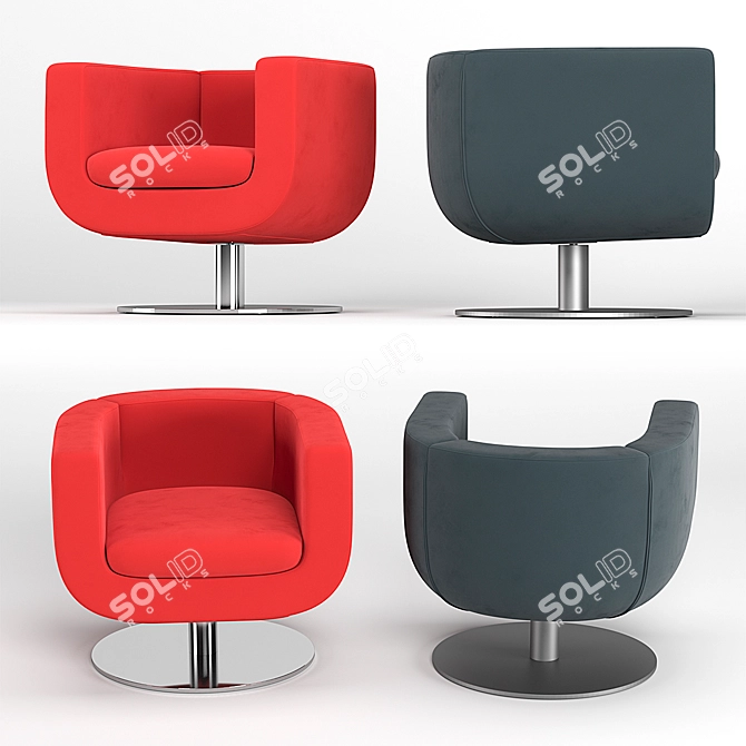 Modern Tulip Armchair: Stylish & Comfortable 3D model image 2