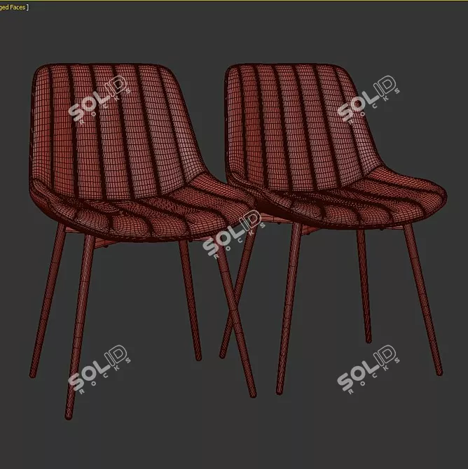 Elegant Upholstered Dining Chair 3D model image 3