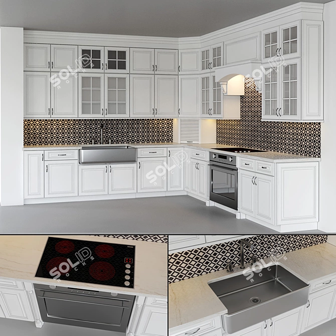 Title: Timeless Kitchen 3D model image 2