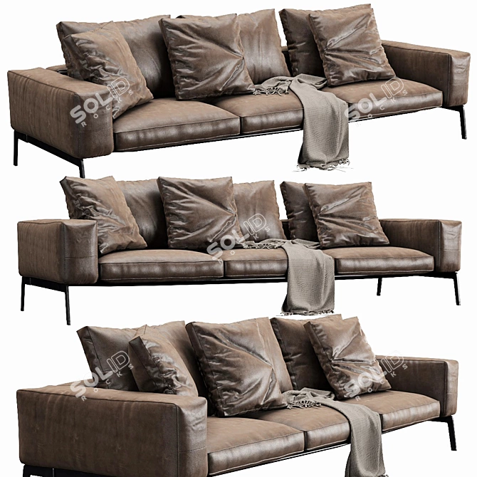 Modern Flexform Lifesteel Sofa 3D model image 2