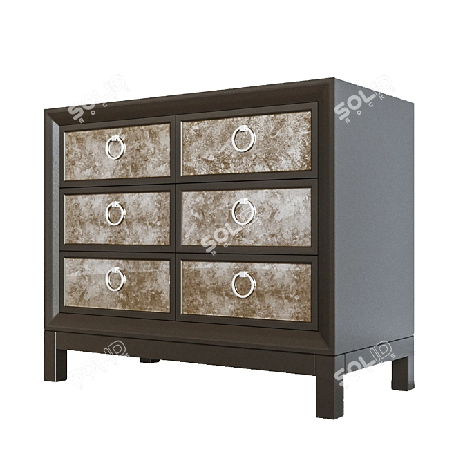 Elegant Mirrored Chest for Living Room 3D model image 3