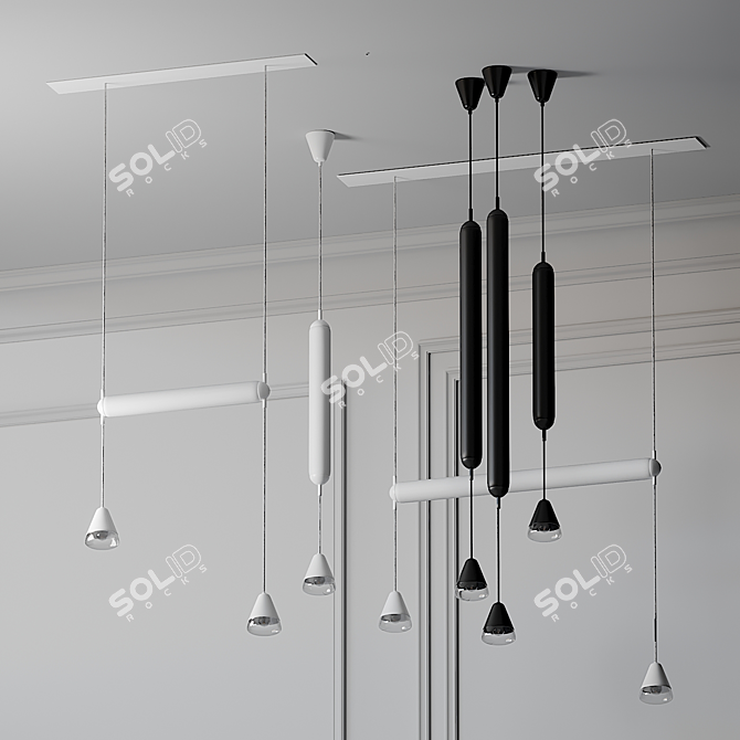 BROKIS Puro: Elegant Ceiling Spotlight 3D model image 1