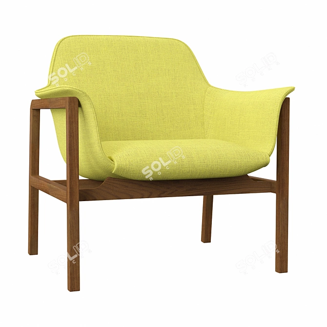 Elegant Miller Arm Chair 3D model image 2