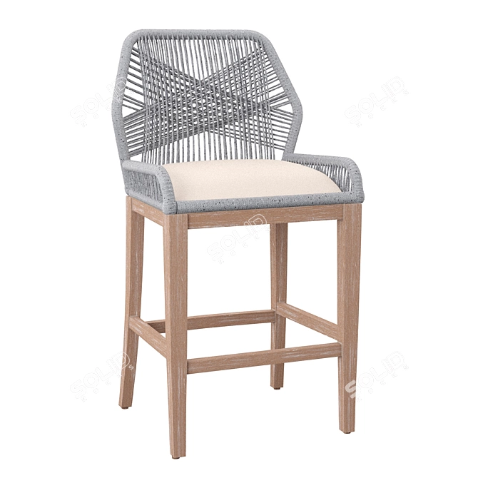 Elegant Swivel Bar Stool 3D model image 2