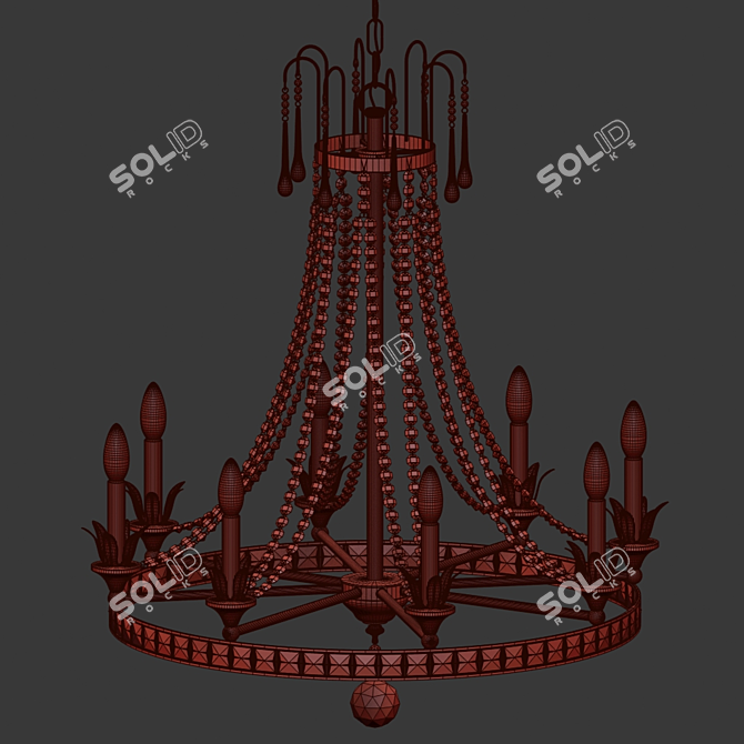 Elegant Louis Chandelier 3D model image 2