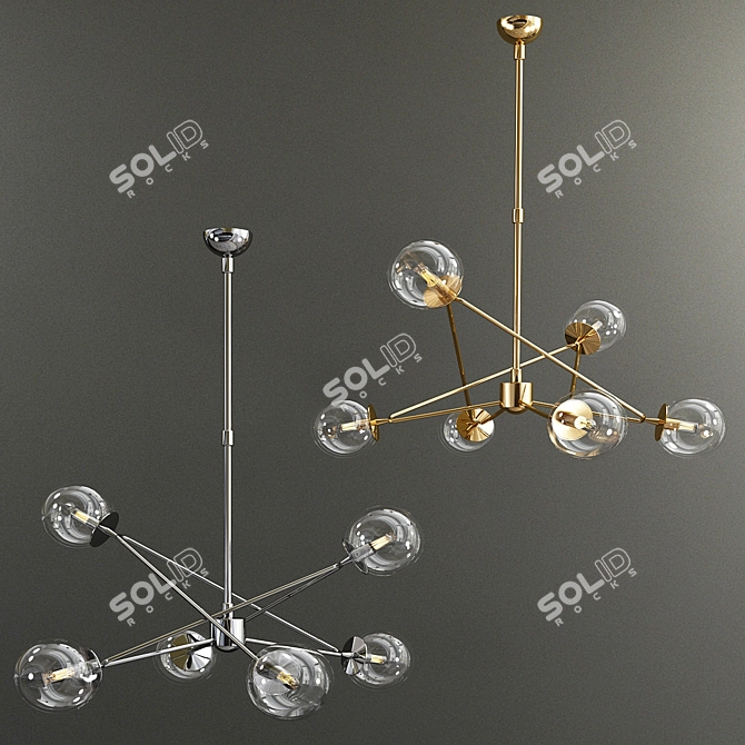 Turenne Large Dynamic Chandelier 3D model image 2