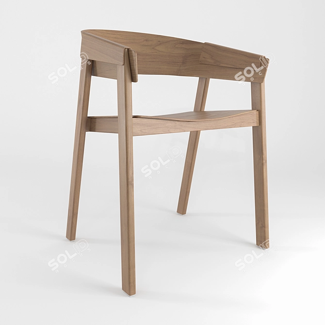 Modern Wooden Lounge Chair 3D model image 1