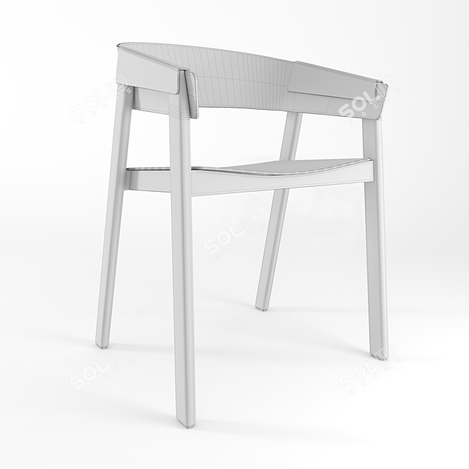 Modern Wooden Lounge Chair 3D model image 2