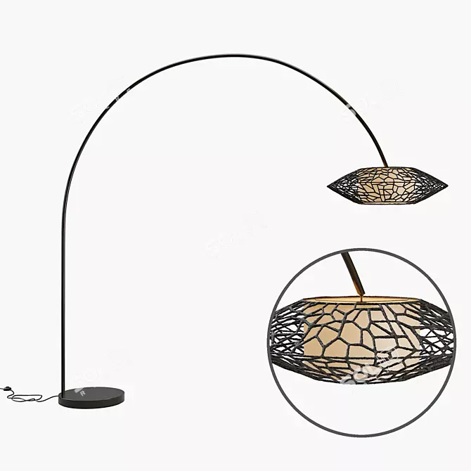 C-U C-Me Arc Lamp: Handwoven Elegance 3D model image 1