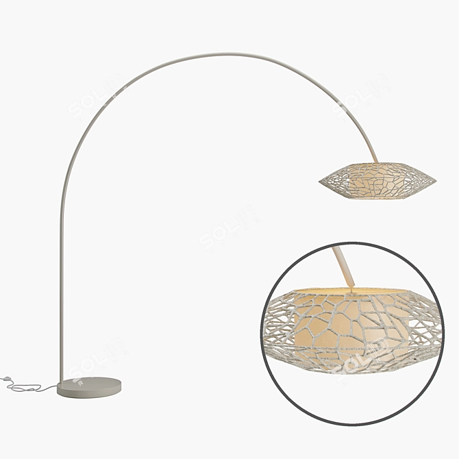 C-U C-Me Arc Lamp: Handwoven Elegance 3D model image 2