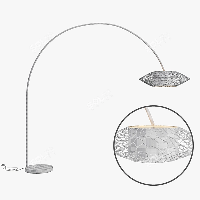 C-U C-Me Arc Lamp: Handwoven Elegance 3D model image 3