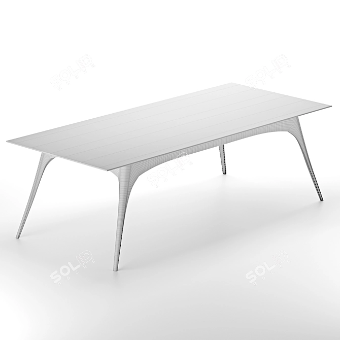 Sleek Gazelle Oak Dining Table 3D model image 3