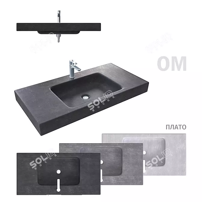 Plateau Concrete Sink 3D model image 1