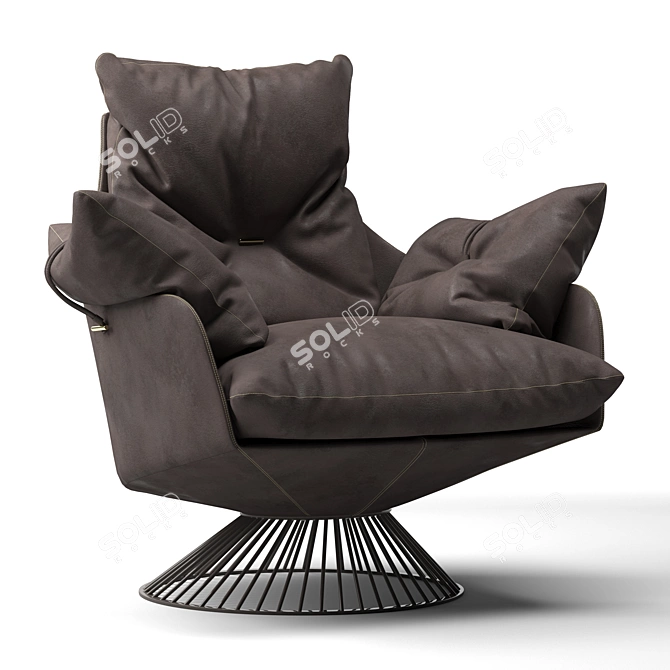 Luxury Glossy Accent Chair 3D model image 1