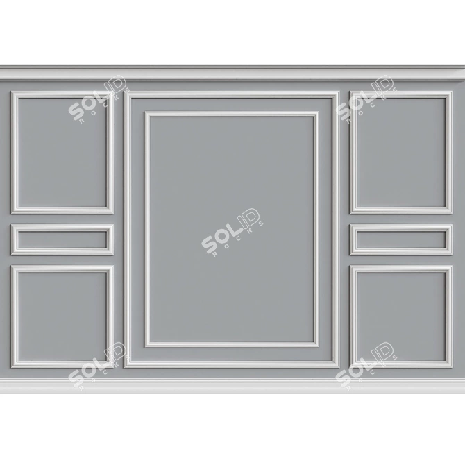 Elegant Wall Molding Solution 3D model image 1