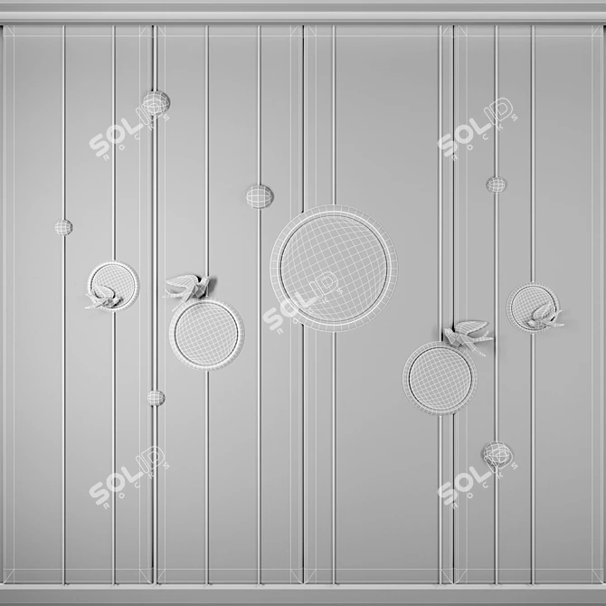 Bird-themed Decorative Panel BP2 3D model image 3