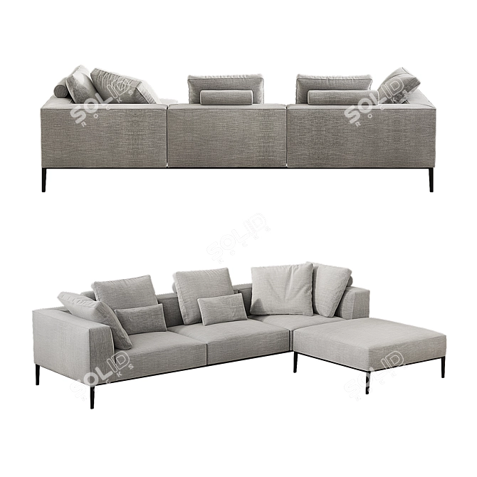 Modern Italian Sofa: Michel Effe 3D model image 2