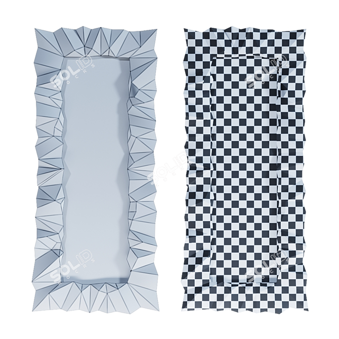 Gilded Mirror with Asymmetric Facets 3D model image 2