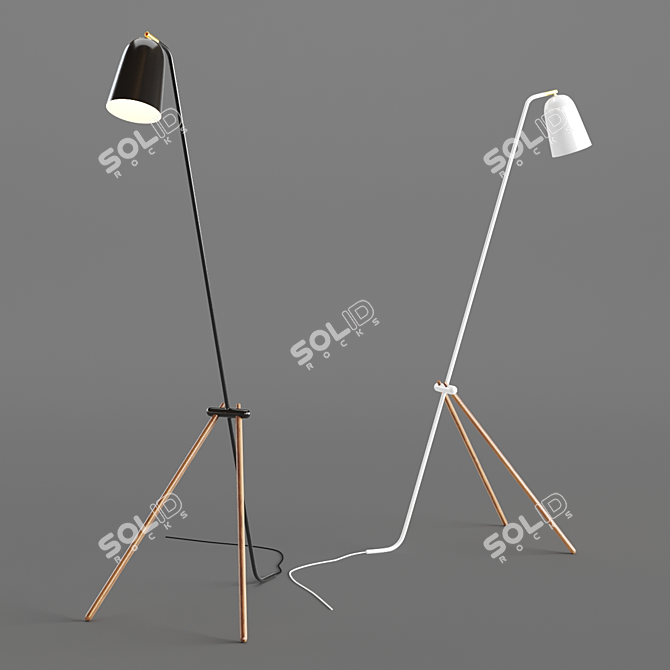 Sleek Giraffe Floor Lamp 3D model image 1
