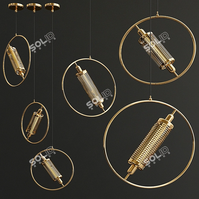 Chiswick Brass Pendant Light 3D model image 1