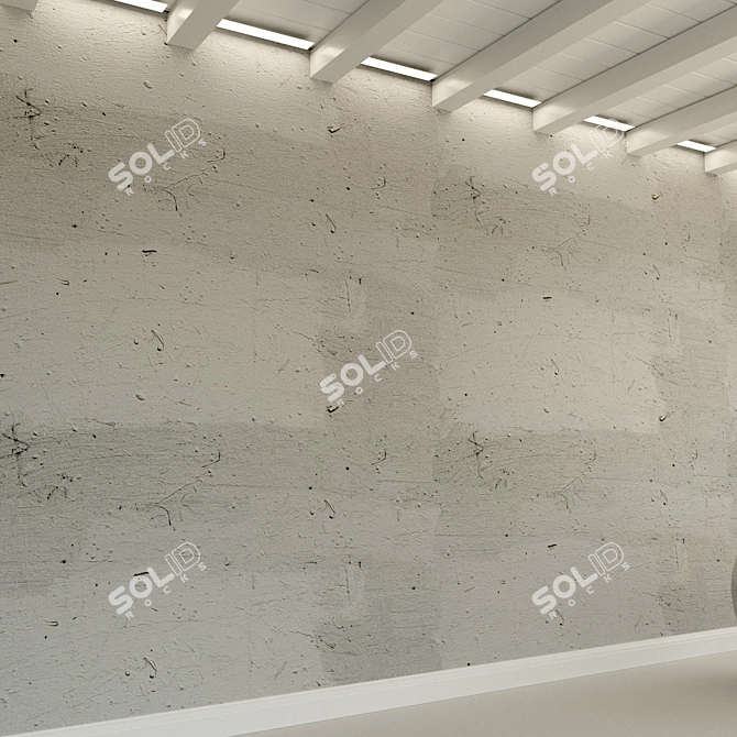 Title: Vintage Loft Concrete Wall 3D model image 2