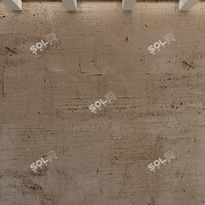 Aged Stucco Concrete Wall 3D model image 2