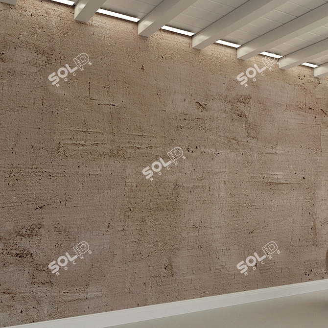 Aged Stucco Concrete Wall 3D model image 3