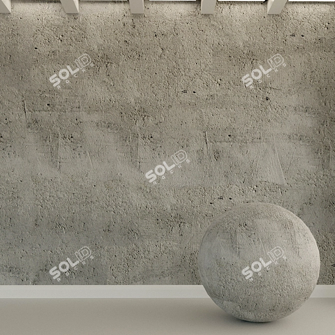 Vintage Concrete Wall Texture 3D model image 1