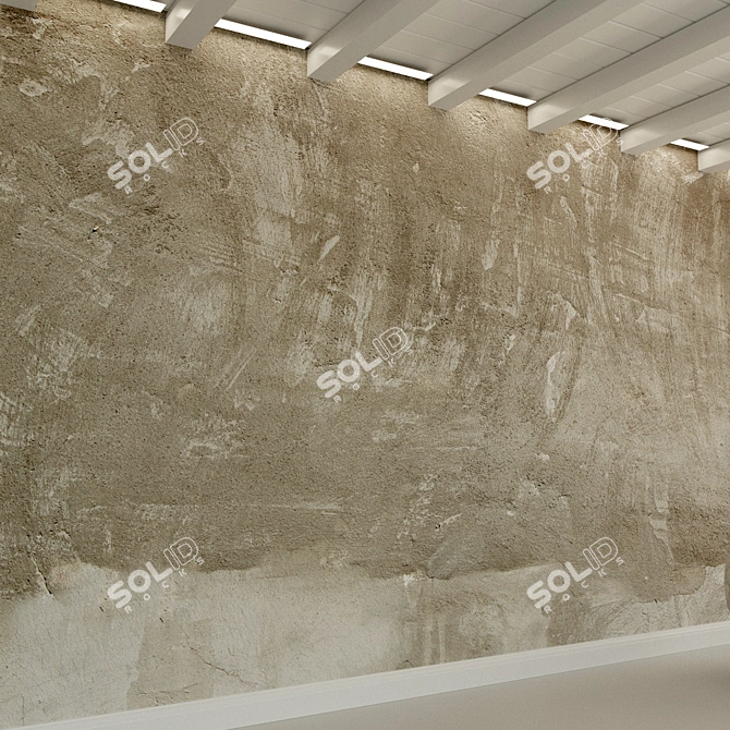 Title: Old Stucco Concrete Wall 3D model image 2