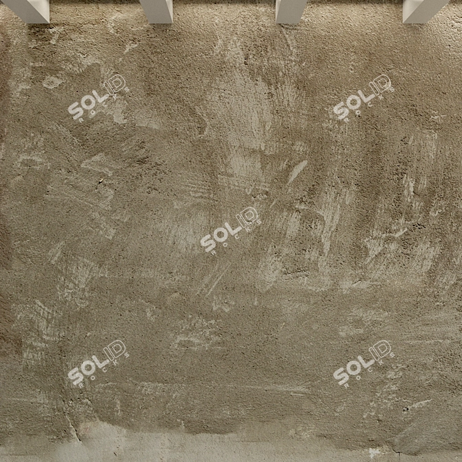 Title: Old Stucco Concrete Wall 3D model image 3