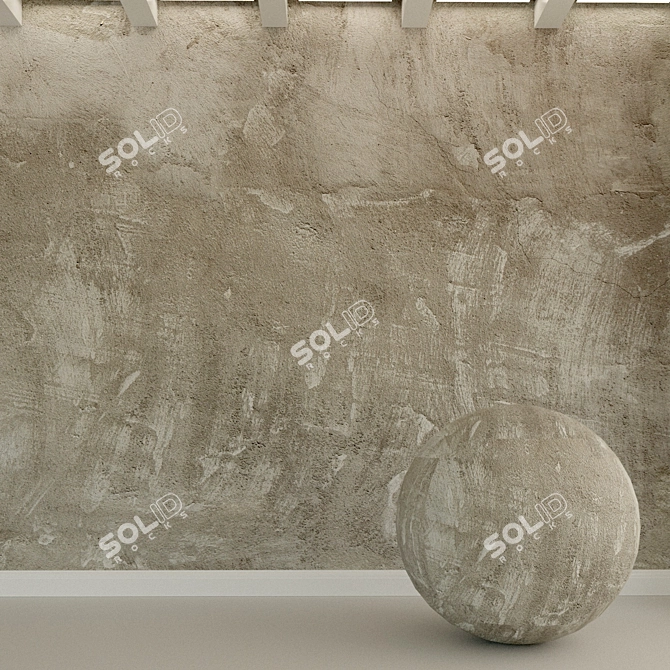 Vintage Concrete Wall Texture 3D model image 1