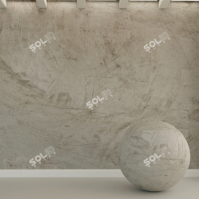 Rustic Concrete Wall: Vintage Texture for Loft Designs 3D model image 1